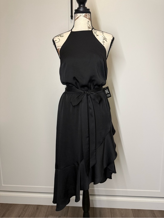 Express Dresses & Skirts - Express Black Halter High-Low Ruffle Midi Dress